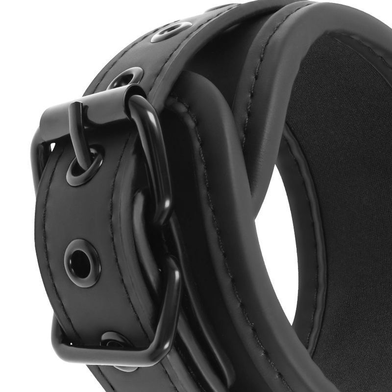 FETISH SUBMISSIVE - COLLAR Y ESPOSAS CUERO VEGANO CON FORRO DE NOPRENO FETISH SUBMISSIVE BONDAGE