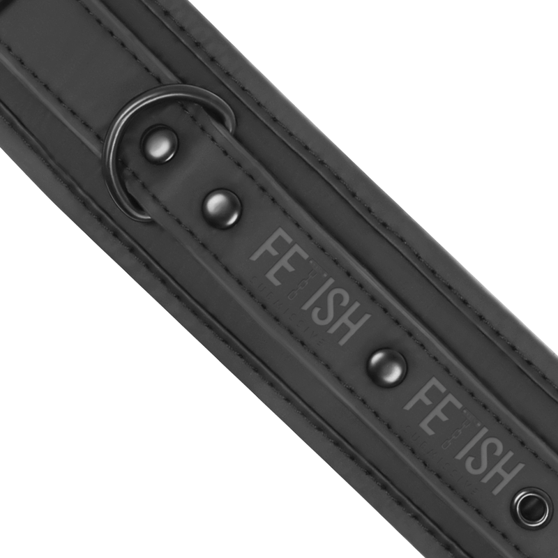 FETISH SUBMISSIVE - COLLAR Y ESPOSAS CUERO VEGANO CON FORRO DE NOPRENO FETISH SUBMISSIVE BONDAGE