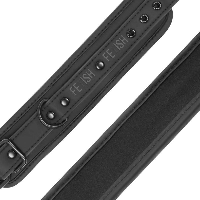 FETISH SUBMISSIVE - COLLAR Y ESPOSAS CUERO VEGANO CON FORRO DE NOPRENO FETISH SUBMISSIVE BONDAGE