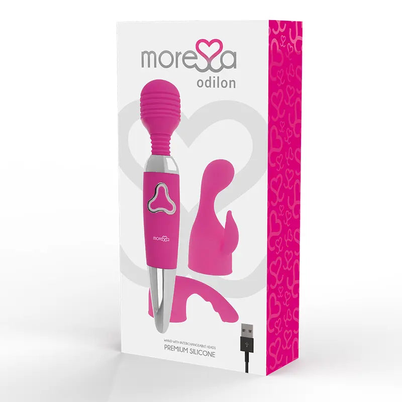 MORESSA - ODILON WAND POTENTE MOTOR MAS DOS CABEZALES PREMIUM SILICONE RECARGABLE MORESSA