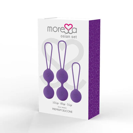 MORESSA - OSIAN SET Osian One; 51 Gr / Osian Two; 101 Gr / Osian Three 85 gr PREMIUM SILICONA LILA MORESSA