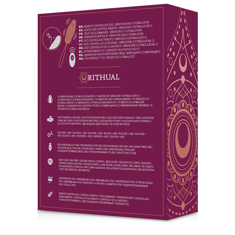 RITHUAL - PRIYA HUEVO CONTROL REMOTO G-SPOT + VIBRACIÓN RITHUAL