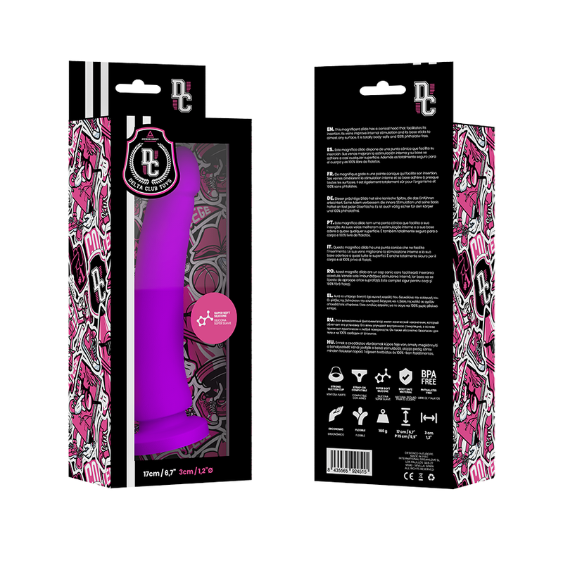 DELTA CLUB - DILDO REALISTA LILA SILICONA MEDICA 17 CM -O- 3 CM DELTACLUB