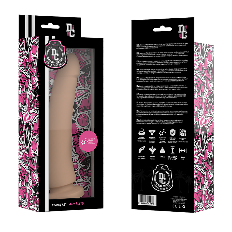 DELTA CLUB - DILDO REALISTA NATURAL SILICONA MEDICA 20 CM -O- 4 CM DELTACLUB