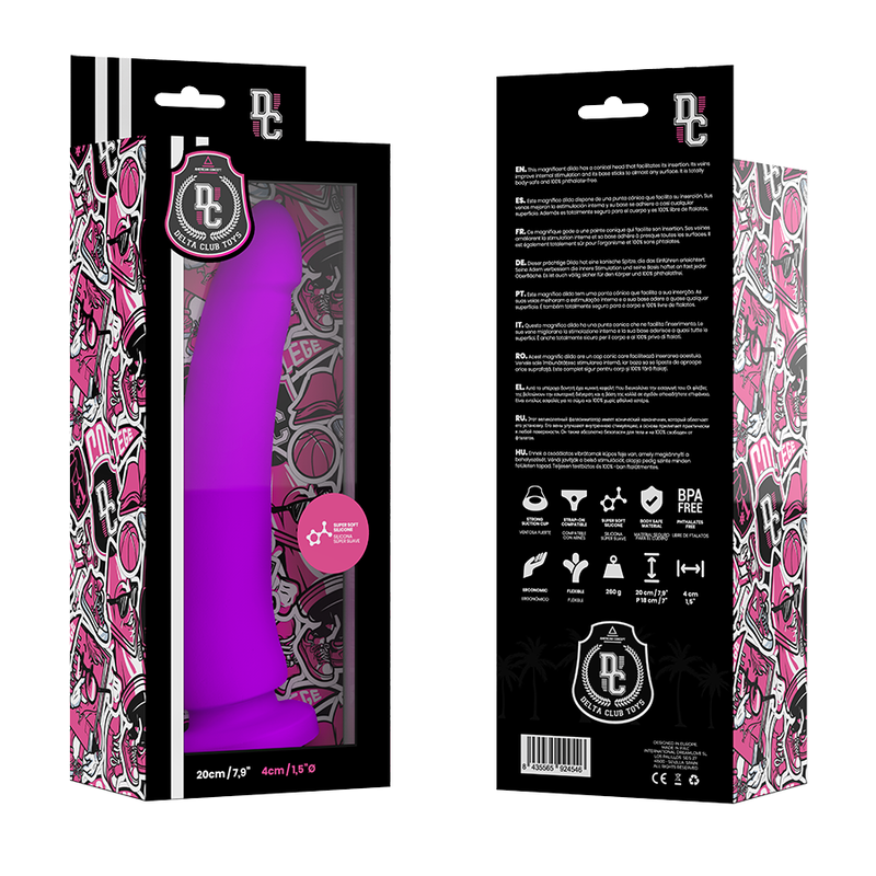 DELTA CLUB - DILDO REALISTA LILA SILICONA MEDICA 20 CM -O- 4 CM DELTACLUB