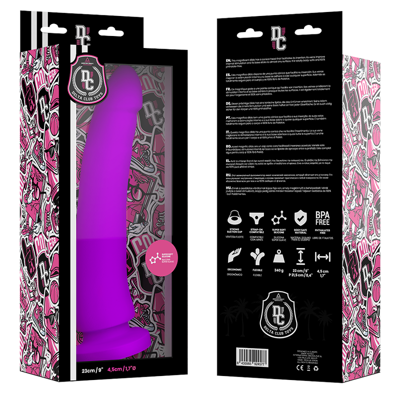 DELTA CLUB - DILDO REALISTA LILA SILICONA MEDICA 23 CM -O- 4.5 CM DELTACLUB