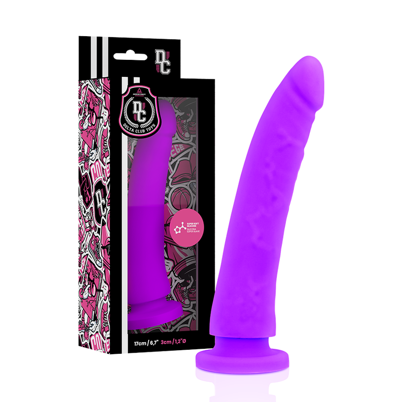 DELTA CLUB - TOYS ARNES + DILDO LILA SILICONA MEDICA 17 CM -O- 3 CM DELTACLUB