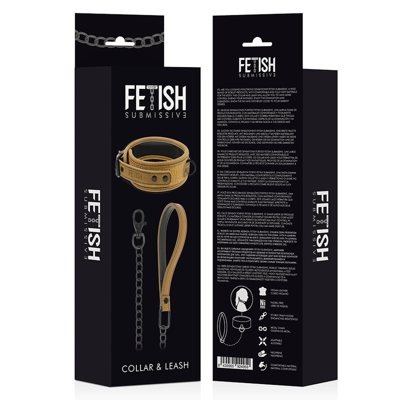FETISH SUBMISSIVE ORIGEN - COLLAR CON CADENA CON FORRO DE NEOPRENO FETISH SUBMISSIVE ORIGIN