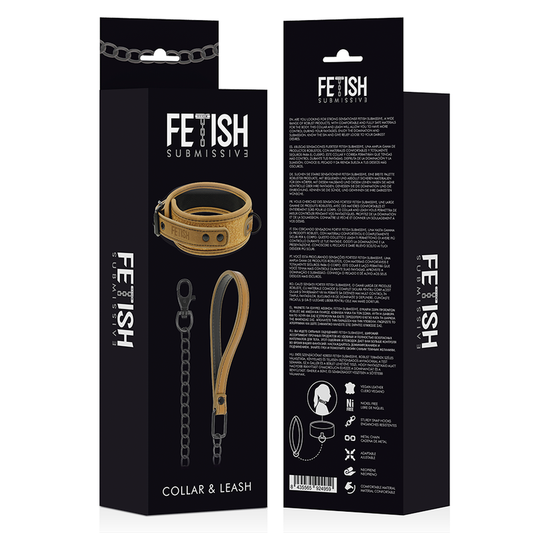 FETISH SUBMISSIVE ORIGEN - COLLAR CON CADENA CON FORRO DE NEOPRENO FETISH SUBMISSIVE ORIGIN