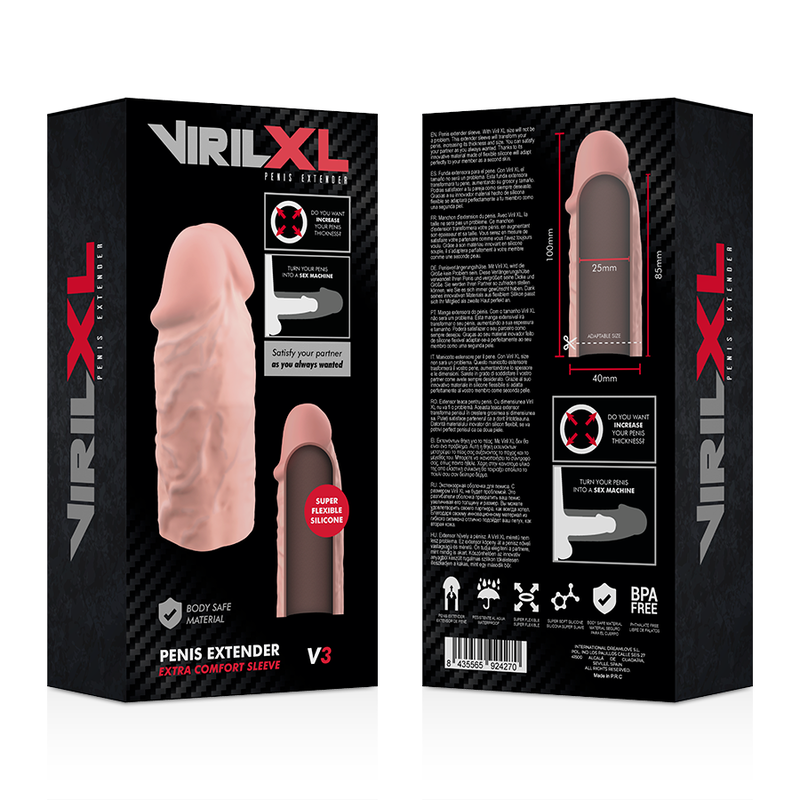 VIRILXL - EXTENSION DE PENE LIQUID SILICONE V3 NATURAL VIRILXL