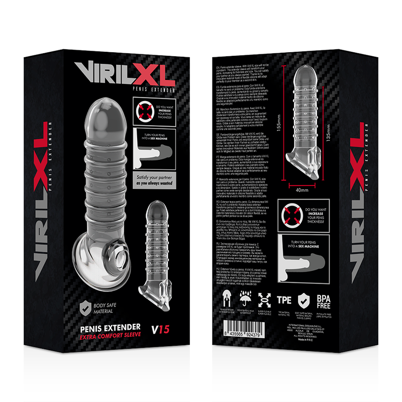 VIRILXL - EXTENSION Y FUNDA  DE PENE  V15 TRANSPARENTE VIRILXL