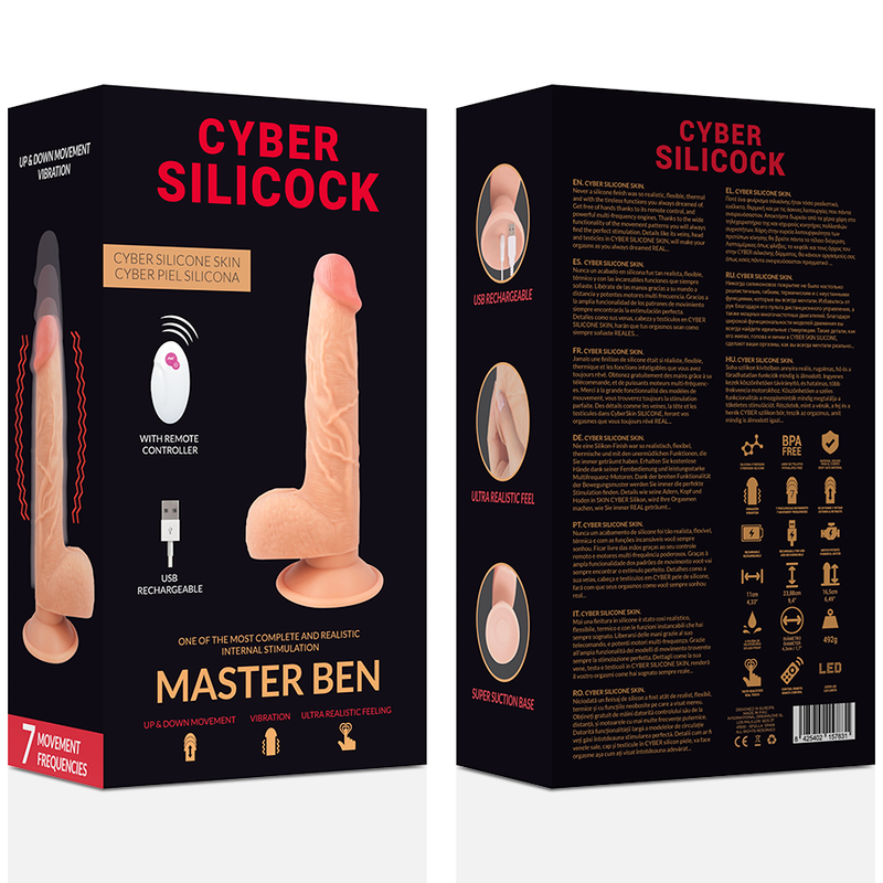 CYBER SILICOCK - REALISTICO CONTROL REMOTO MASTER BEN 23.88 CM -O- 4.3 CM CYBER SILICOCK