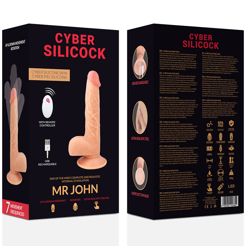 CYBER SILICOCK - REALISTICO CONTROL REMOTO MR JOHN 23.88 CM -O- 4.3 CM CYBER SILICOCK