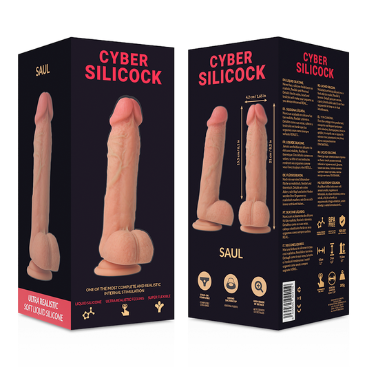 CYBER SILICOCK - SAUL REALISTICO SILICONA LIQUIDA 21 CM -O- 4.2 CM CYBER SILICOCK