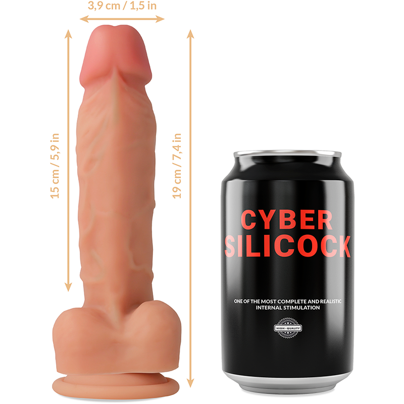 CYBER SILICOCK - ARNÉS SILICONA LIQUIDA OLIVER 19 CM -O- 3.9 CM CYBER SILICOCK