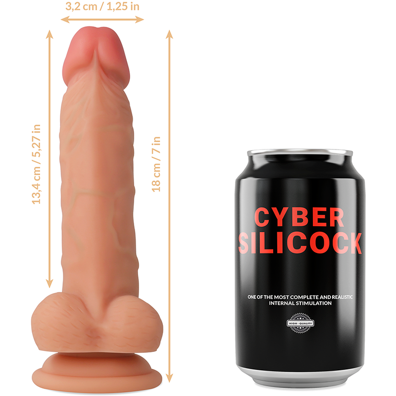 CYBER SILICOCK - ARNÉS SILICONA LIQUIDA JUDE 18 CM -O- 3.2 CM CYBER SILICOCK