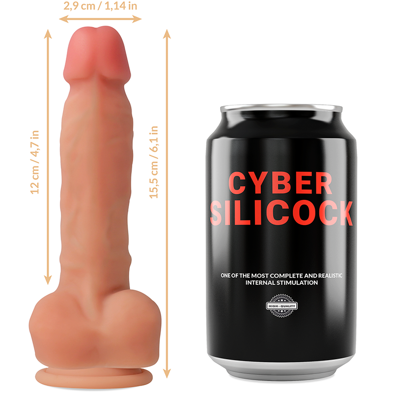 CYBER SILICOCK - ARNÉS SILICONA LIQUIDA ANSEL 15.5 CM -O- 2.9 CM CYBER SILICOCK