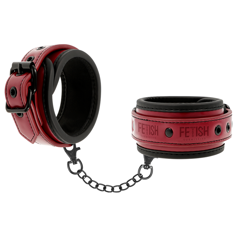 FETISH SUBMISSIVE DARK ROOM - ESPOSAS CUERO VEGANO CON FORRO DE NEOPRENO FETISH SUBMISSIVE DARK ROOM