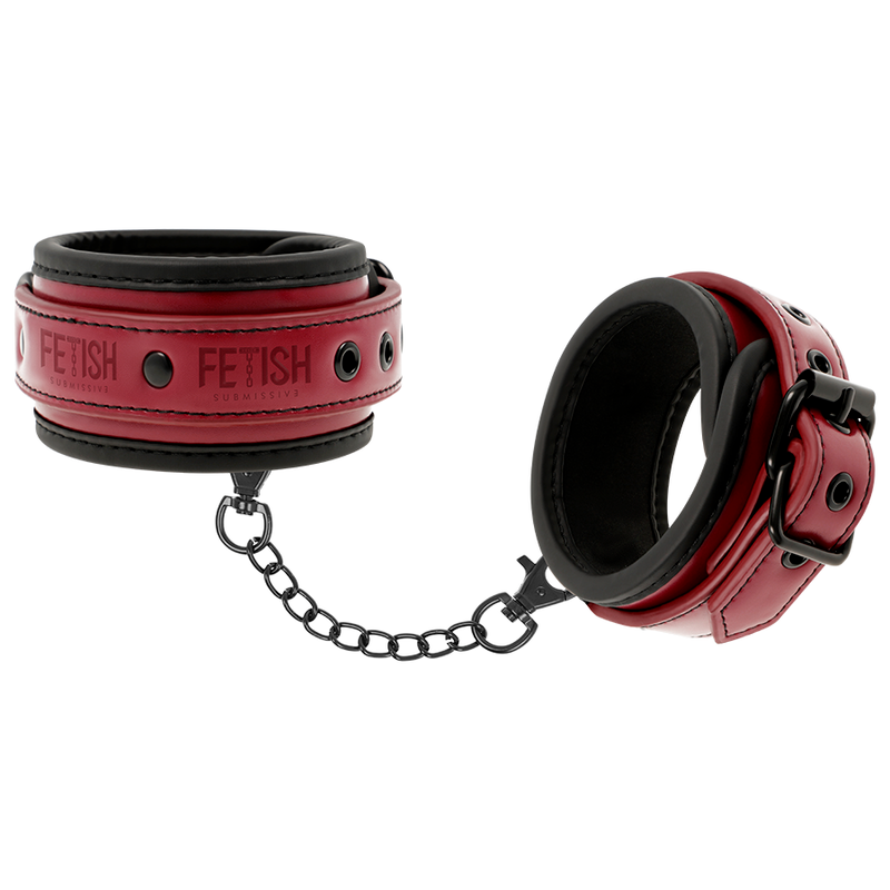 FETISH SUBMISSIVE DARK ROOM -  ESPOSAS TOBILLOS CUERO VEGANO CON FORRO DE NEOPRENO FETISH SUBMISSIVE DARK ROOM