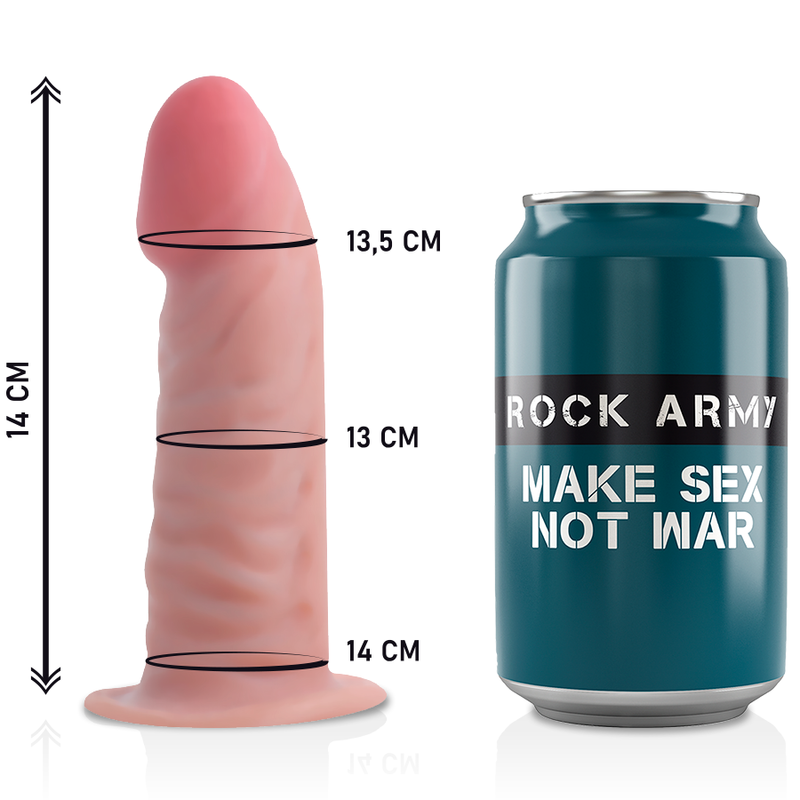 ROCKARMY - ARNES + DUAL DENSITY TIGER DILDO REALISTA 14 CM -O- 4.46 CM ROCK ARMY