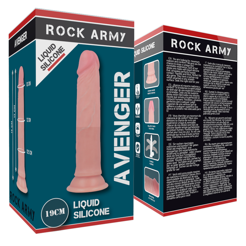 ROCKARMY - HARNESS + LIQUID SILICONE DILDO PREMIUM AVENGER 19 CM -O- 3.98 CM ROCK ARMY