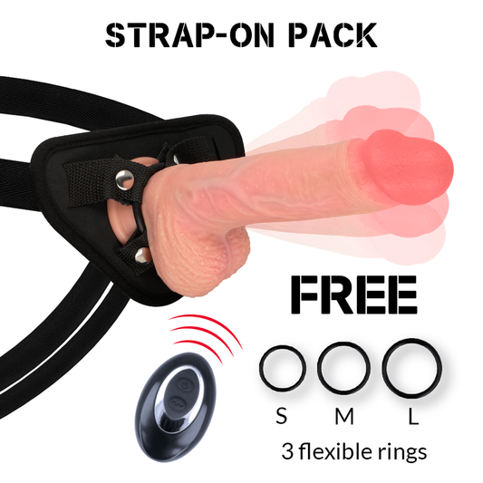 ROCKARMY - ARNÉS + LIQUID SILICONE VIBRADOR CONTROL REMOTO PREMIUM APACHE 20.5 CM -O- 4.62 CM ROCK ARMY