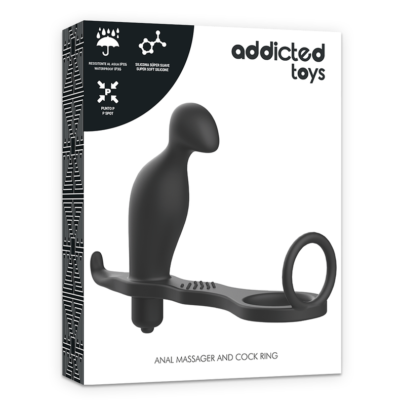 ADDICTED TOYS - PLUG ANAL CON ANILLO SILICONA NEGRO 12 CM ADDICTED TOYS