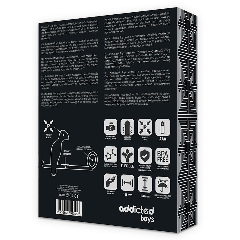ADDICTED TOYS - PLUG ANAL CON ANILLO SILICONA NEGRO 12 CM ADDICTED TOYS