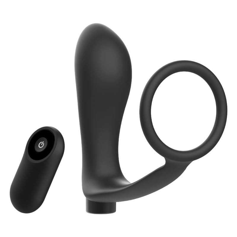ADDICTED TOYS - ANILLA PENE CON PLUG ANAL CONTROL REMOTO NEGRO RECARGABLE ADDICTED TOYS