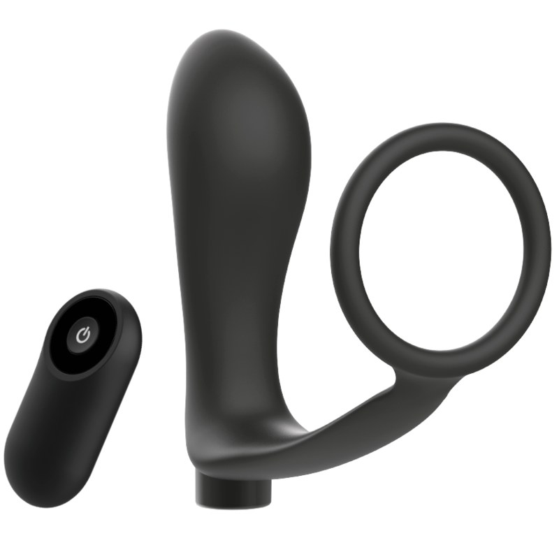 ADDICTED TOYS - ANILLA PENE CON PLUG ANAL CONTROL REMOTO NEGRO RECARGABLE ADDICTED TOYS